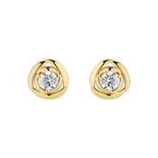 Gold Plated Silver CZ Bird Nest Stud Earrings N3916 image