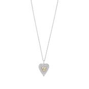 Sterling Silver Encrusted Yellow Heart Pendant N4581 image