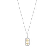 Two Tone CZ Evil Eye Necklace N4588