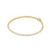 Sterling Silver 18ct Gold Claw Set CZ Tennis Line Bracelet N8054 image