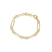 Silver 18ct Gold Oblong Link Bracelet N8113 image