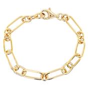 Gold Plated Silver CZ Chunky Long Link Bracelet N8229 image