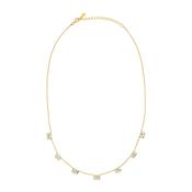 Gold Plated Silver Seven CZ Station Necklet N9333 image