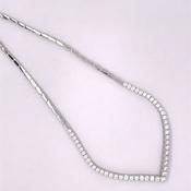 Sterling Silver V-shape CZ Tennis Necklet NC353 image