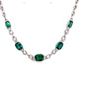 Sterling Silver Emerald Green CZ Necklace NC355/GN image
