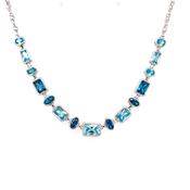 Sterling Silver Aqua/Blue CZ Necklace NC357/AQ image
