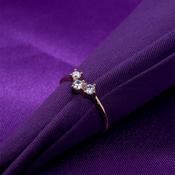 9ct Gold CZ Triple CZ Ring GRZ407 image