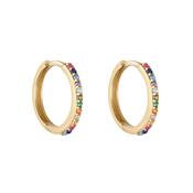 9ct Gold Multicoloured CZ Hoop Earrings GEZ671 image