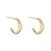 9ct Yellow Gold Croissant Open Hoop Earrings GE890 image