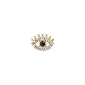 9ct Gold CZ &amp; Sapphire Evil Eye Piercing Earring NG3711