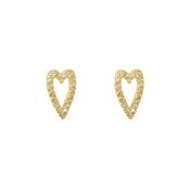 9ct Gold Cz Open Heart Stud Earrings GEZ768 image