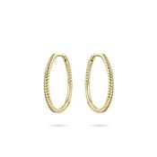 9ct Gold 20mm Rope Design Hoop Earrings NGKCJ1/20 image