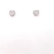 Silver CZ Heart Stud Earrings NK010/E