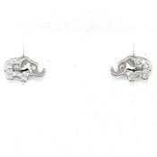Sterling Silver CZ Elephant Stud Earrings NK017/E image