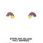 Silver Rainbow Stud Earrings NK049/E image