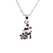 Silver Kids Enamel Reindeer Pendant NK098/P