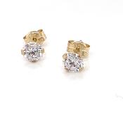 9ct Gold 5mm CZ 4-Claw Stud Earrings GEZ745 image