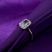 9ct Yellow Gold Lab Grown 2.76ct Cushion Diamond Ring Z255 image