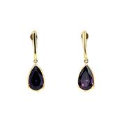 9ct Gold Amethyst Drop Earrings GEX173