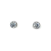 9ct White Gold 5mm Bezel CZ Stud  Earrings WEZ080