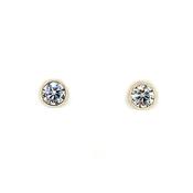 9ct Gold 5mm CZ Rubover Stud Earrings GEZ785