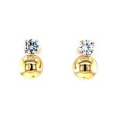9ct Gold 8mm Ball &amp; CZ Stud Earrings GEZ791