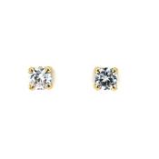9ct Gold 6mm CZ 4-Claw Stud Earrings GEZ788