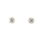 9ct Gold 4mm CZ 4-Claw Stud Earrings GEZ786
