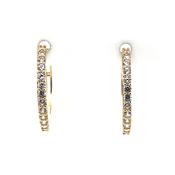 9ct Gold 15mm CZ Hoop Earrings GEZ793 image