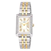 LORUS QUARTZ LADIES TWO TONE WHITE DIAL BRACELET WATCH RG271YX9 image