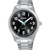 LORUS QUARTZ GENTS STAINLESS STEEL BLACK DIAL BRACELET WATCH RH979RX9 image