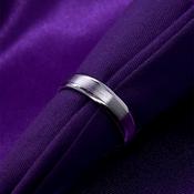 Sterling Silver Mens 5mm Matte Polished Edge Band Ring RSW077 image