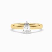 9ct Yellow Gold Lab Grown 0.50ct Pear Diamond Ring Z245