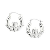 Sterling Silver Claddagh Creole Hoop Earrings Small S3028 image
