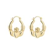 Gold Plated Large Claddagh Creole Hoop Earrings S34416G image