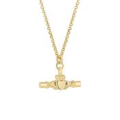 Gold Plated Large Claddagh T-Bar Pendant S47460 image