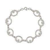 Rhodium Plated Claddagh Bracelet S50164R image