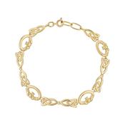 GOLD PLATED CLADDAGH &amp; TRINITY BRACELET S50166G