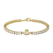 Gold Plated Crystal Claddagh Tennis Bracelet S50251 image