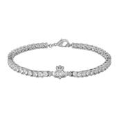 Rhodium Plated Crystal Claddagh Tennis Bracelet S50252 image