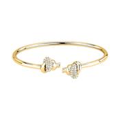 MORELLATO 18k GOLD PLATED LEGAME BANGLE STAINLESS STEEL CRYSTAL SAZO09