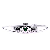 Silver Claddagh Green CZ Bangle SB023/AG