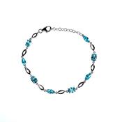 Sterling Silver Aqua CZ Bracelet SB8798/AQ image