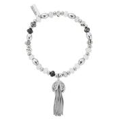 ChloBo Power Within Tassel of Joy Black Rutilated Quartz Bracelet Silver image