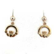 9ct Gold Claddagh Drop Earrings GE1082 image