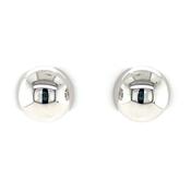Silver Domed Button Stud Earrings SE278