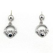 Silver Claddagh Drop Earrings SE296 image