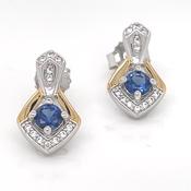 Sterling Silver Sapphire CZ Stud Earrings SE622/S image