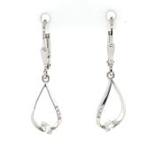 Sterling Silver CZ Teardrop Drop Earrings SE757