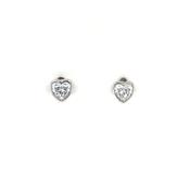 Sterling Silver CZ Heart Stud Earrings SER157 image